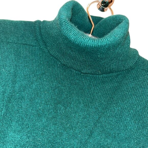 Snow Lotus Vintage 100% cashmere Forest green turtleneck sweater 90cm 36 bust M - Picture 4 of 4
